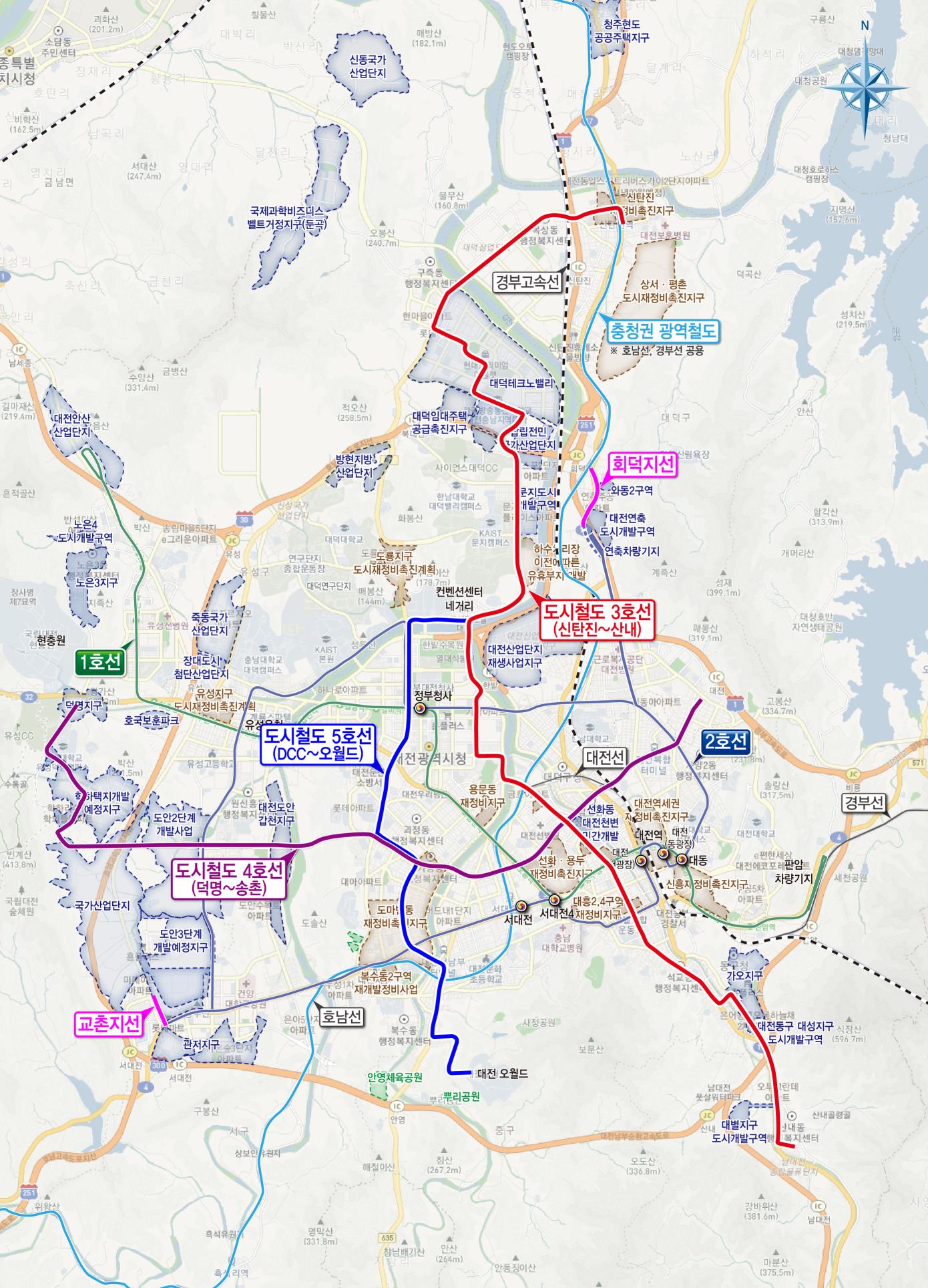 대전시_도시철도망 계획도